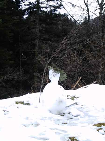 Sneeuwpop met een hoed op