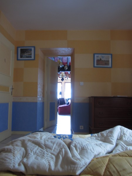 Geel met blauwe slaapkamer