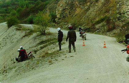 R1100GS riding down an incredibly steep hill