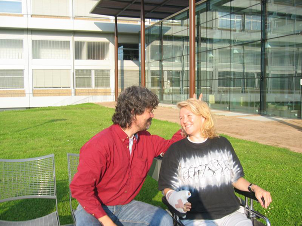 Ernst and Sylvia in front of the hospital