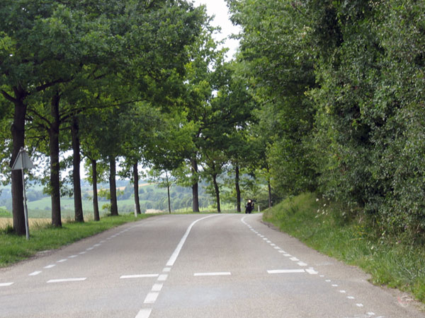 Weg met in de verte bochten