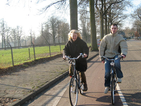 Sylvia op de fiets