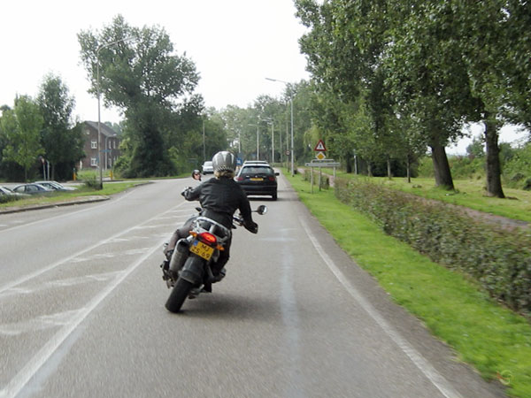 Sylvia on a BMW R1200GS