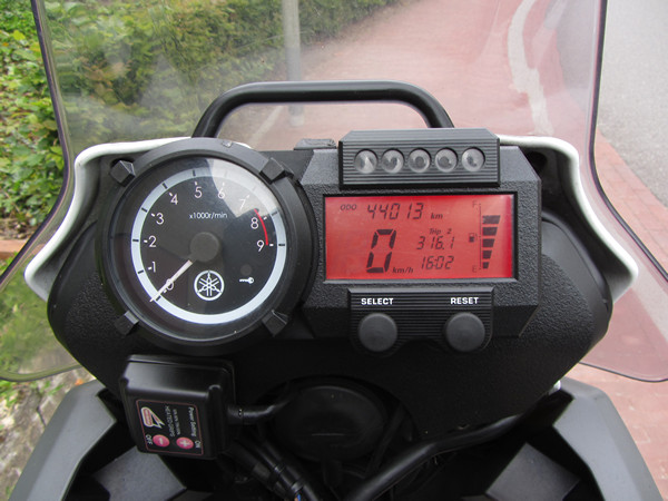 Het display van de Yamaha Tenere