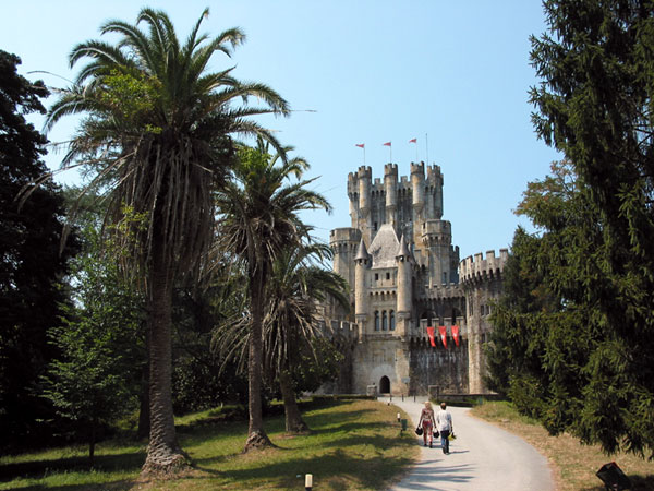 Castle and palm trees