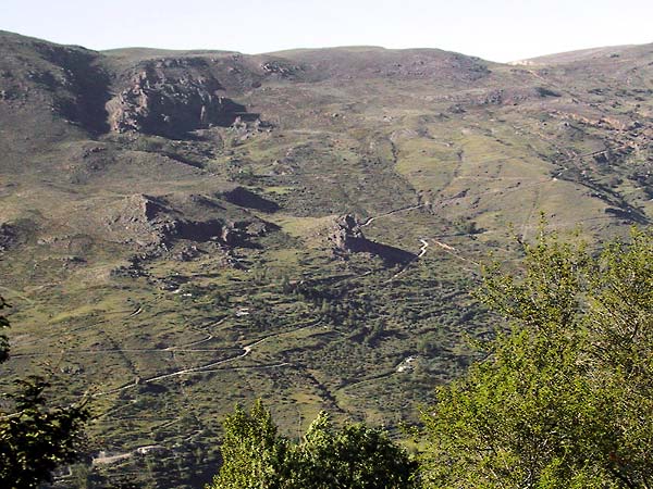 Kriskras paden over de berghellingen