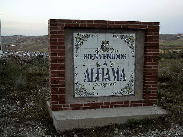 Tegeltableau met Bienvenidos a Alhama