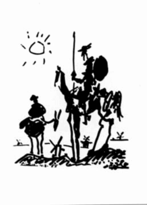 Don Quichotte en Sancho Panza van Picasso