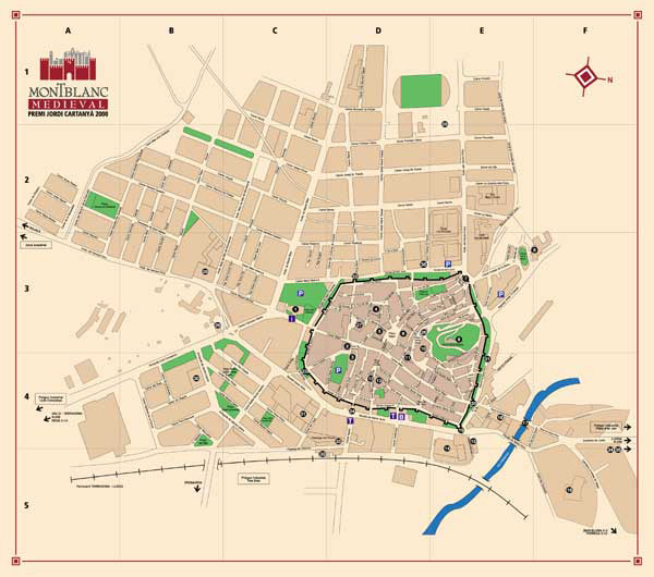 Plattegrond met ommuurd centrum