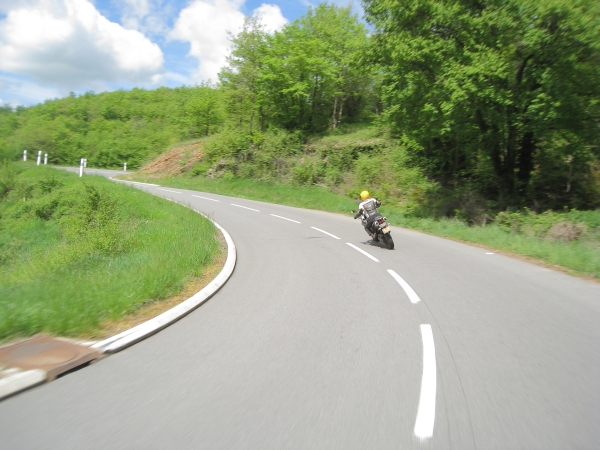 Motorrijder en bochten