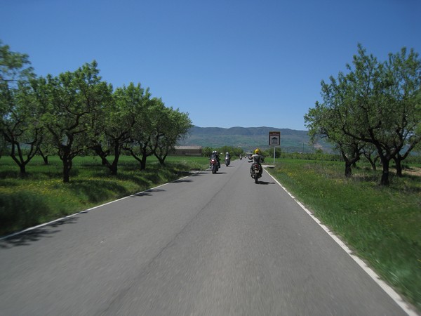 Groep motorrijders