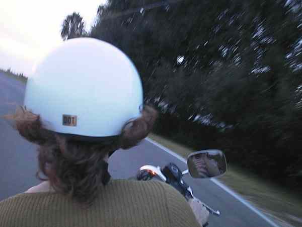 Sylvia on a Harley