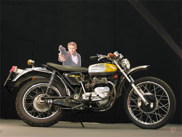 Steve McQueen voor een Triumph