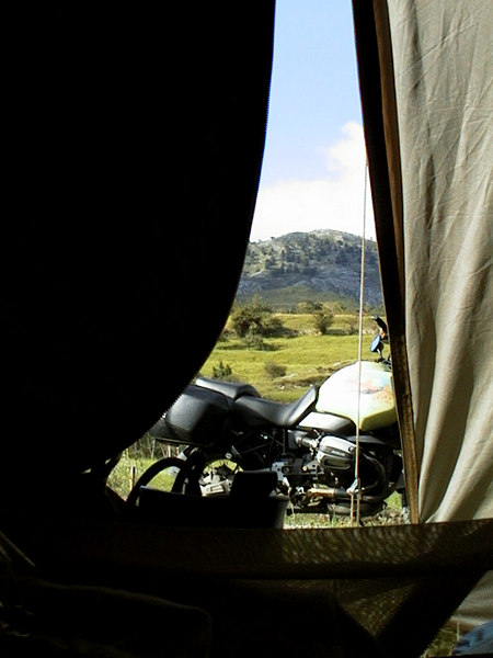 Motorcycle for a tent