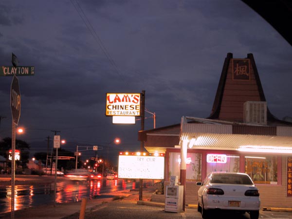 Sign with Lam's Restaurant in neon