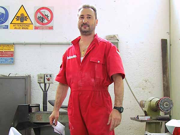 Man in red coverall