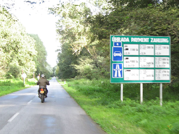 Payment, Zoll, op grote borden, voor de snelweg
