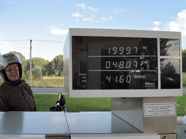 Prijs per liter in Slowaakse kronen