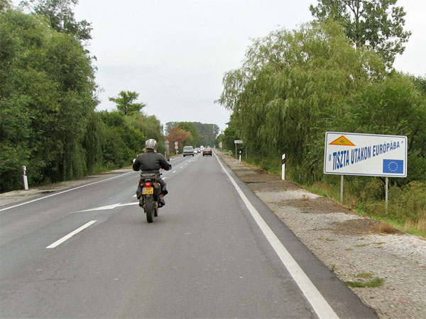 Rechte weg, bord met logo van Europa