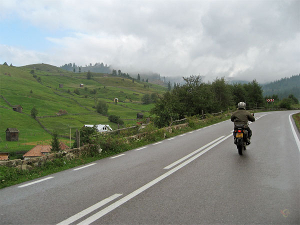 Weg door groene heuvels