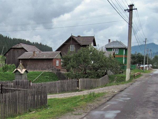 Houten huizen, houten schuren