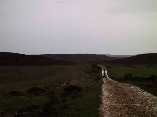 Muddy road in the rain