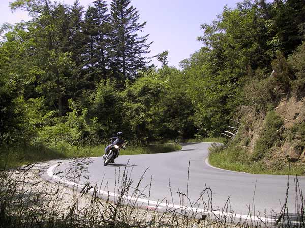 Motorrijder in de bocht