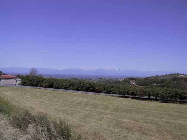 Witbesneeuwde Alpen in de verte