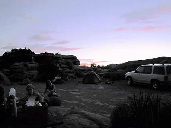 Tents at sunset