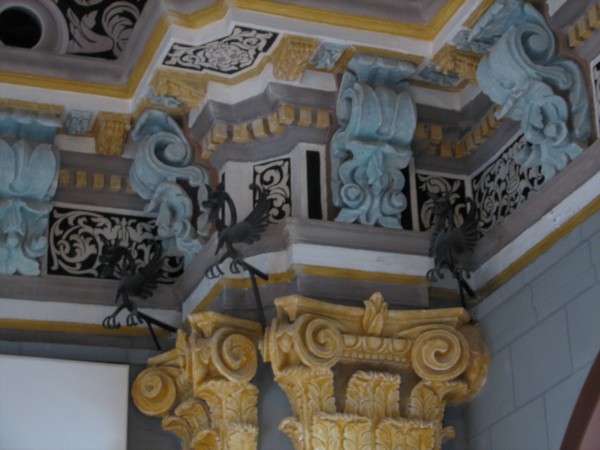 Detail van hoek van plafond