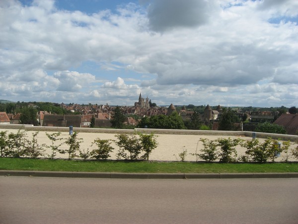 Stadsgezicht met torens